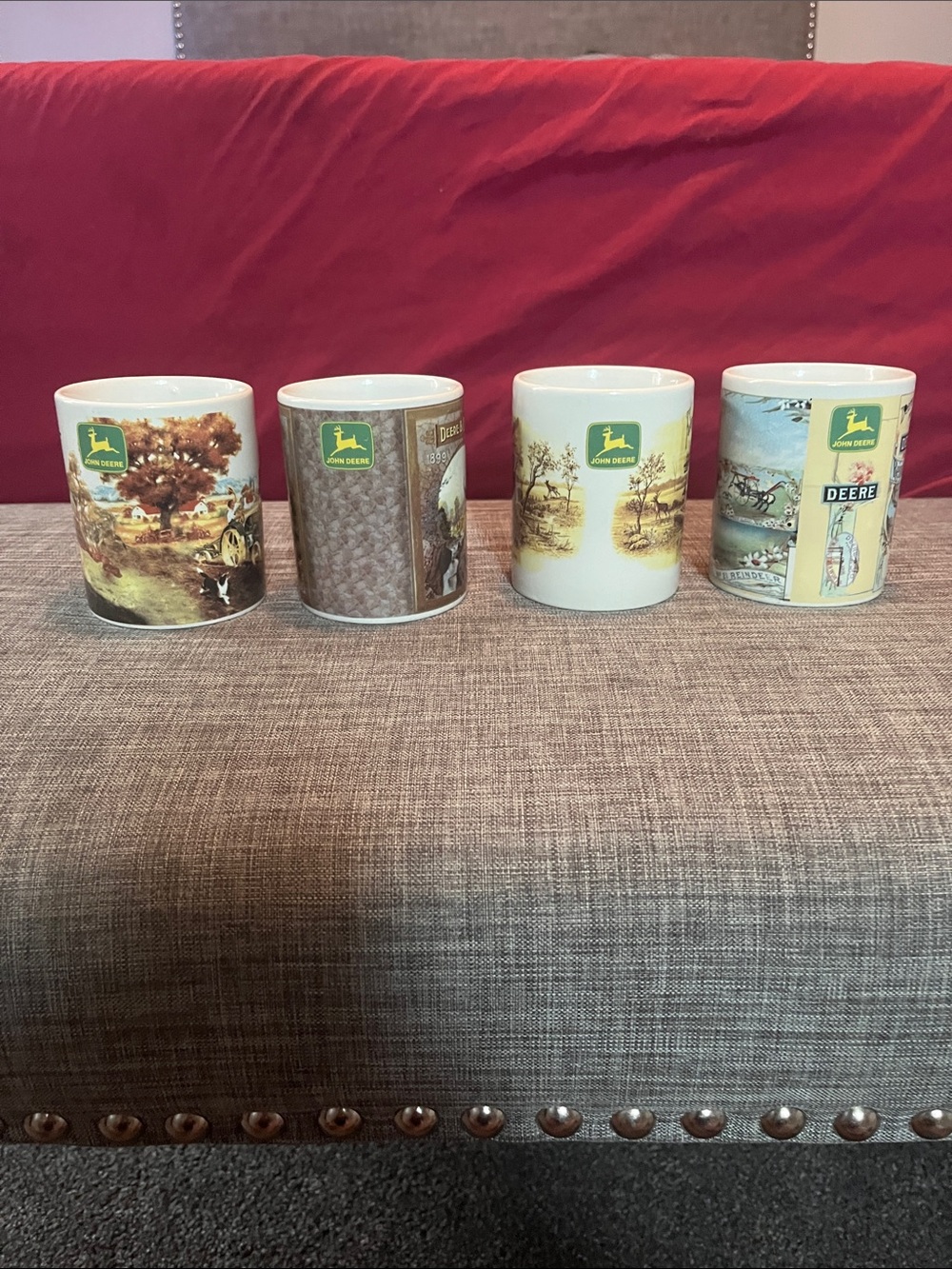 John Deere Green & White Scenic Collector Mug Set - 4 Pieces